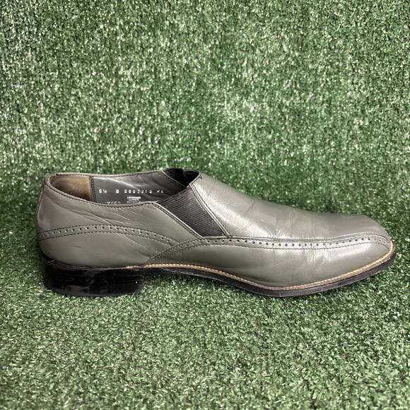Vintage Mens Stacy Adams Gray Leather Slip On Loafers Shoes Sz 9.5 D main image 12